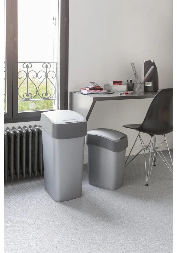 Sivý odpadkový kôš Curver Pacific, 45 l