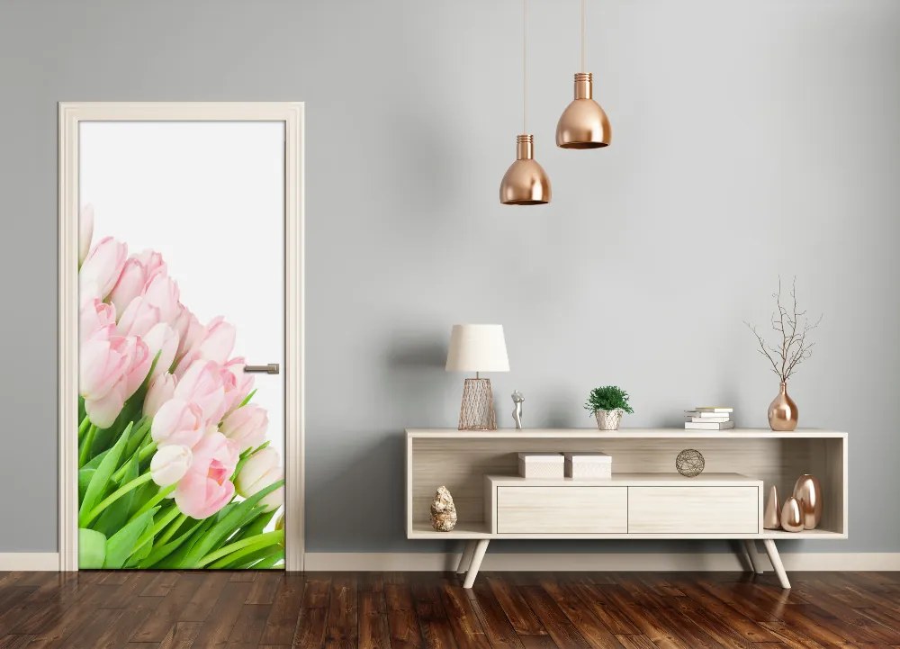 Fototapeta na dvere ružové tulipány 95x205 cm