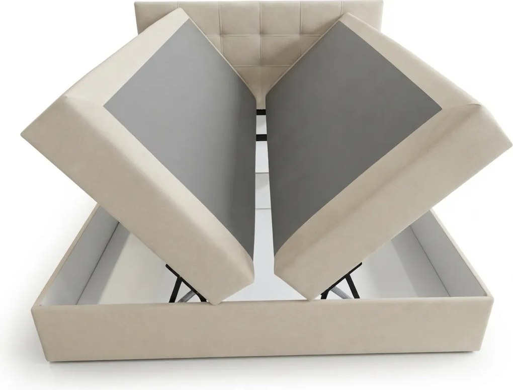 Čalúnená posteľ boxspring DIRELIS TRINITY 180x200 cm béžová Matrac: Bonell pružinová matrac