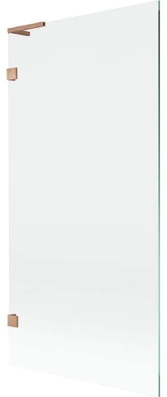 Mexen, Mexen Lunar L 1-krídlová vaňová zástena 90 x 150 cm, transparentná, brúsená meď - 897L-090-000-65-00