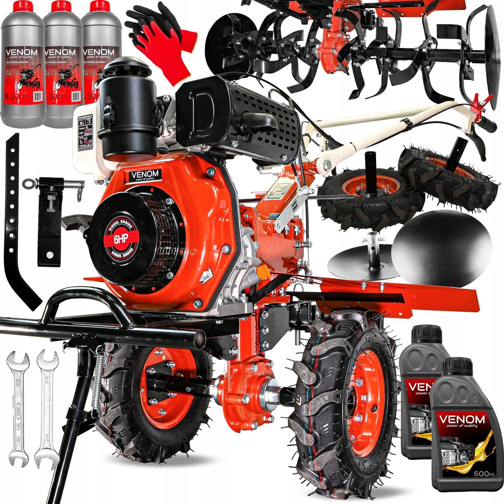 Výkonná Kultivátor 120 CM Dieselový Motor Venom 296CC Kultivátor