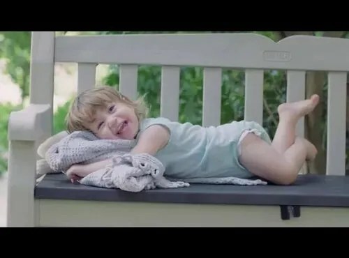 Keter Záhradný úložný box s lavicou Eden béžová, 265 l, 140 x 60 x 84 cm