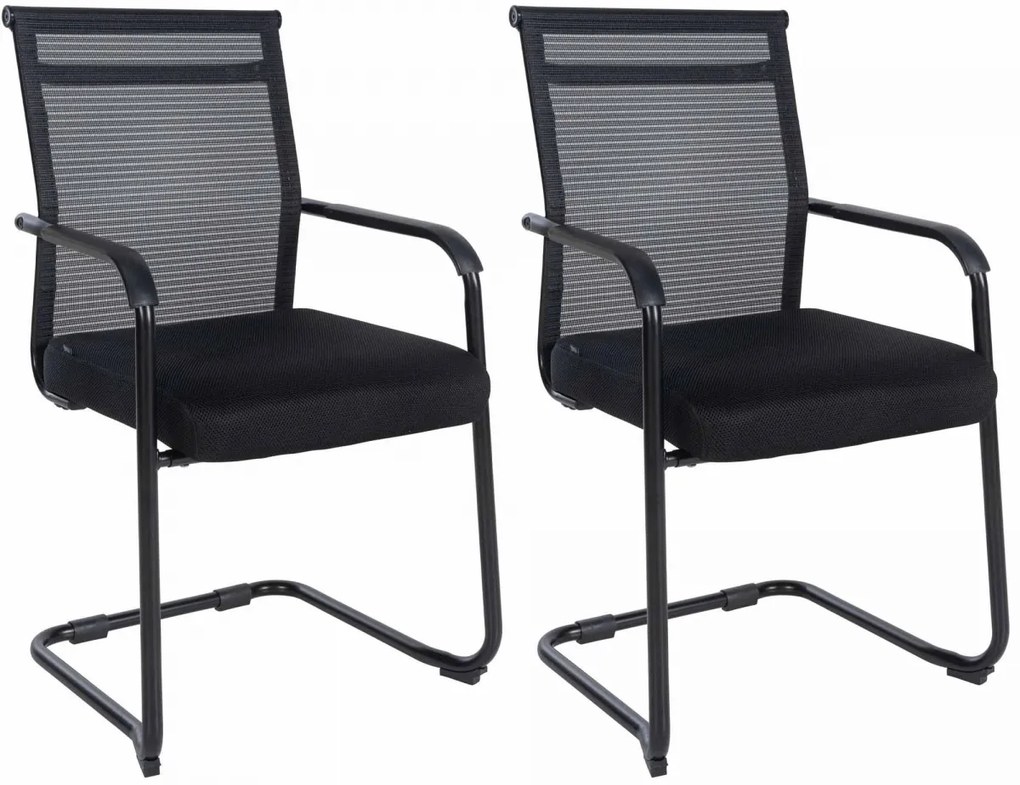 Set 2 kresiel pre návštevníkov Denny čierny rám - čierna