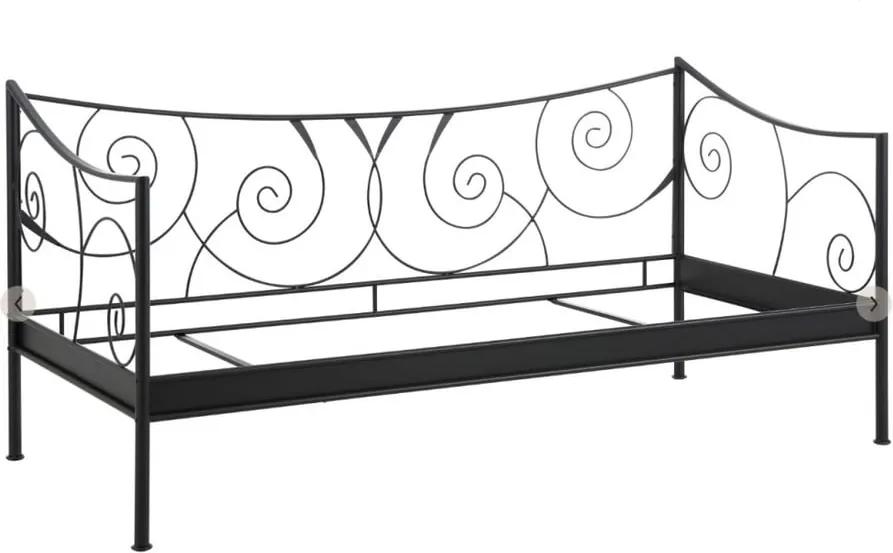Čierna kovová posteľ Støraa Isabelle, 90 × 200 cm