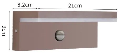 Brilagi-LED Vonkajšie nástenné svietidlo so senzorom TESSI LED/10W/230V hnedé IP54