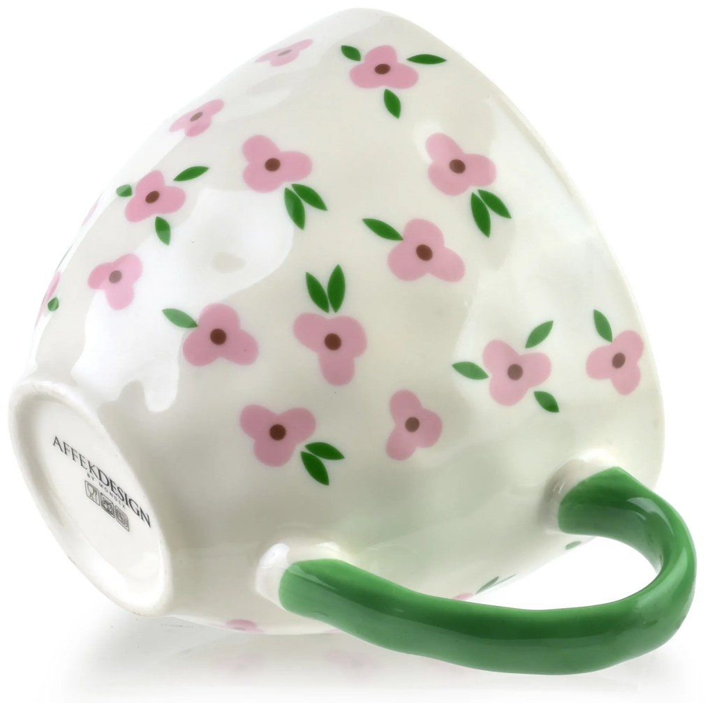Porcelánový hrnček FLORELLA 400 ml ružovo-biely
