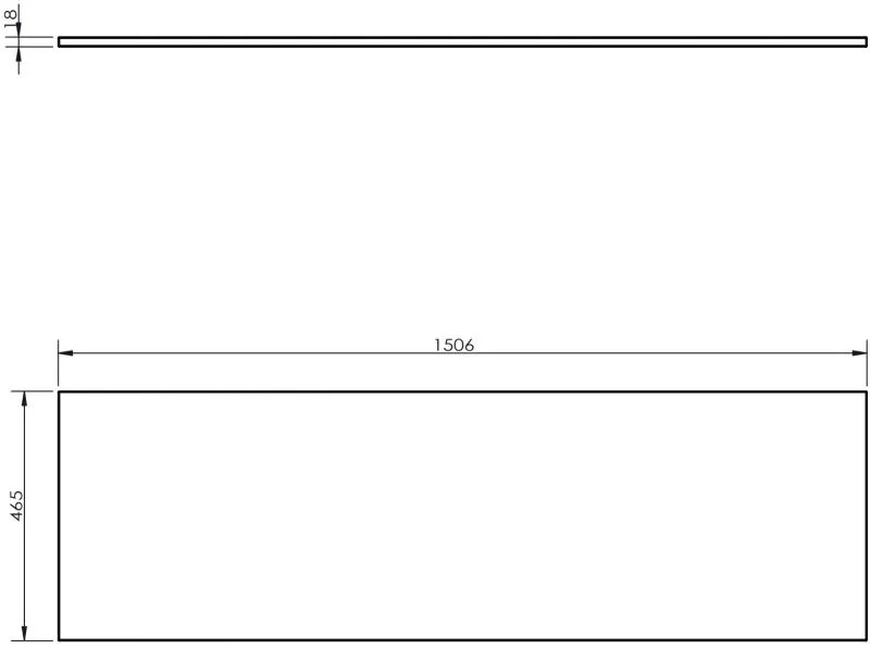 Mexen Uni, pracovná doska 150 cm, orech, 91AXX-1504-464-18-86