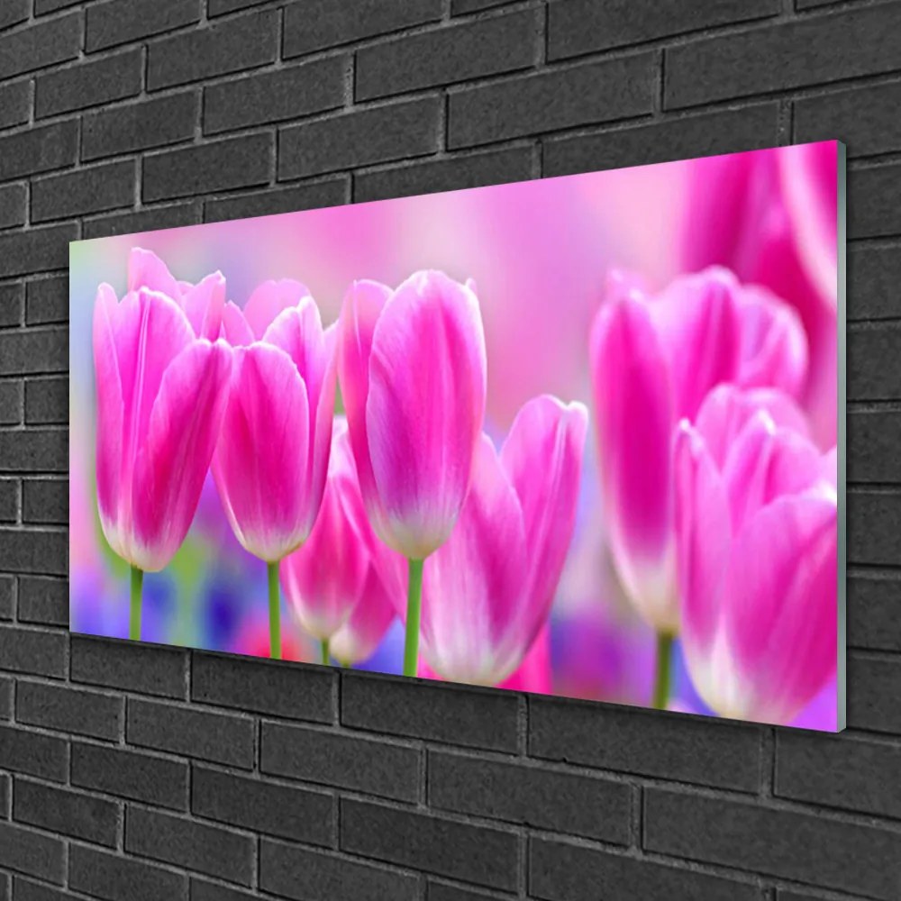 Obraz na skle Tulipány 120x60 cm