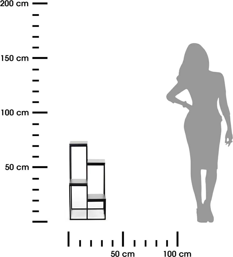 STOJAN NA KVETINÁČ KASKADA 70X40X40 CM ČIERNA