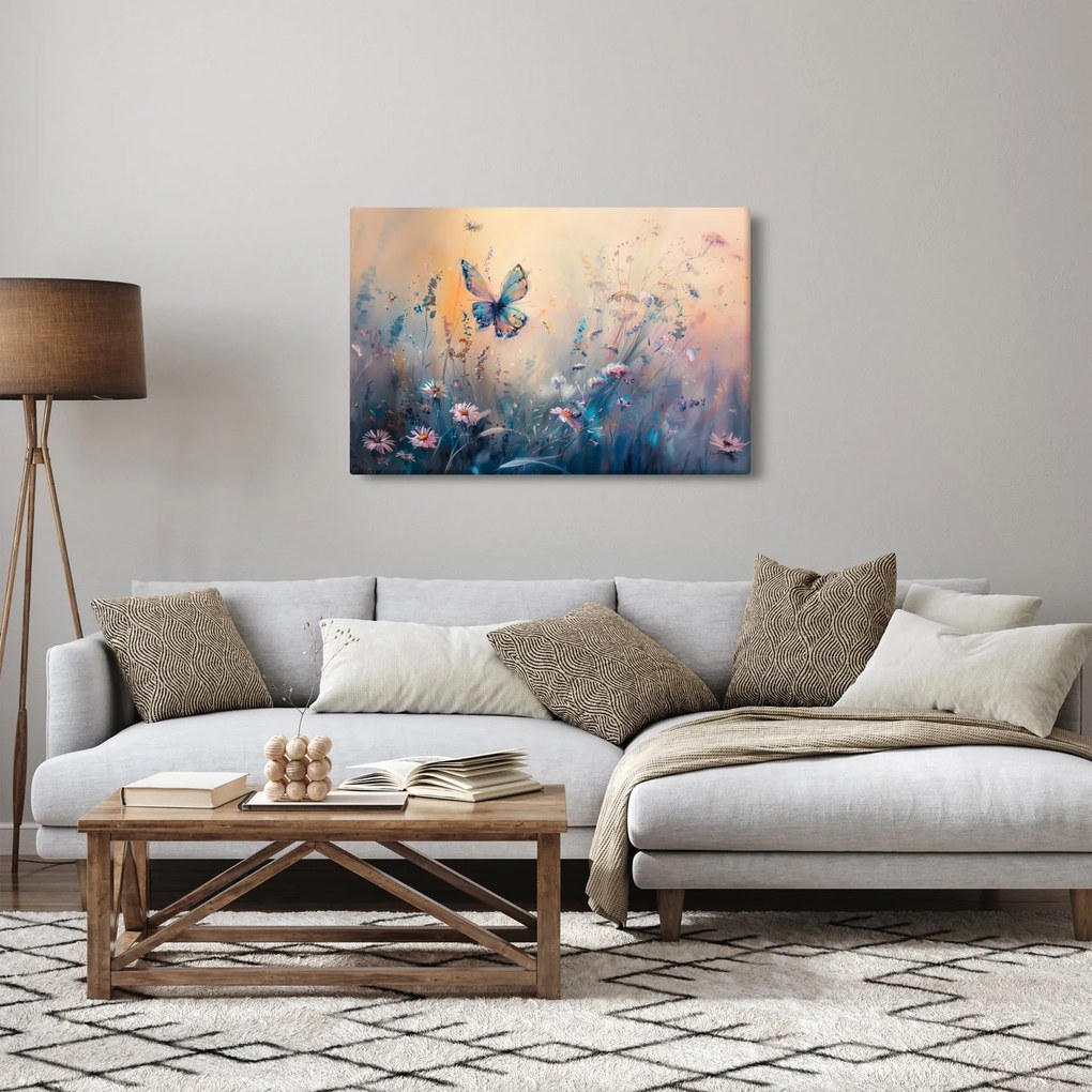 Obraz - Lúka s motýľom II. (90x60 cm)