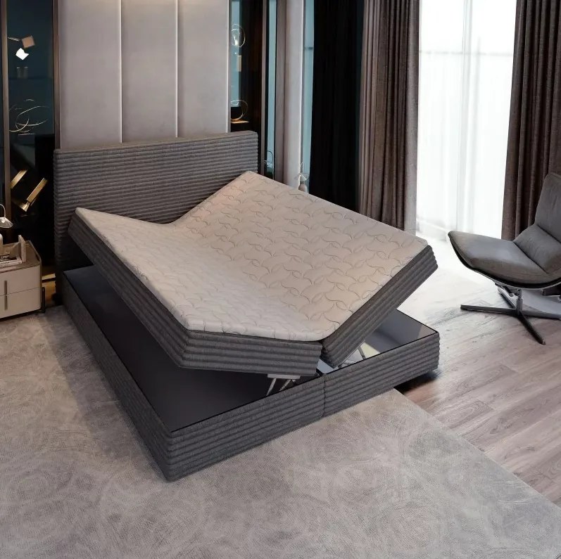 AKCIA Čalúnená posteľ boxspring ISPIRA 140x200 cm krémová II. akosť Matrac: Matrac Bonell pružinový