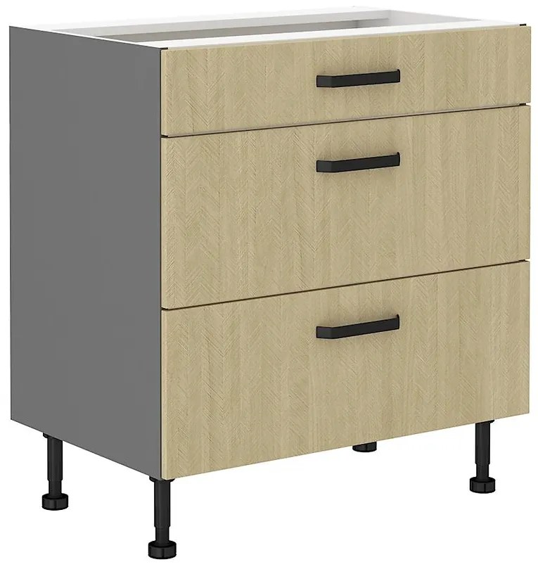 Kuchynská skrinka SCANDI jedľa/antracitová 80d 3s bb