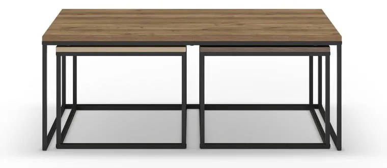 Konferenčné stolíky v súprave 3 ks v prírodnej farbe 60x110 cm Camelia – Marckeric