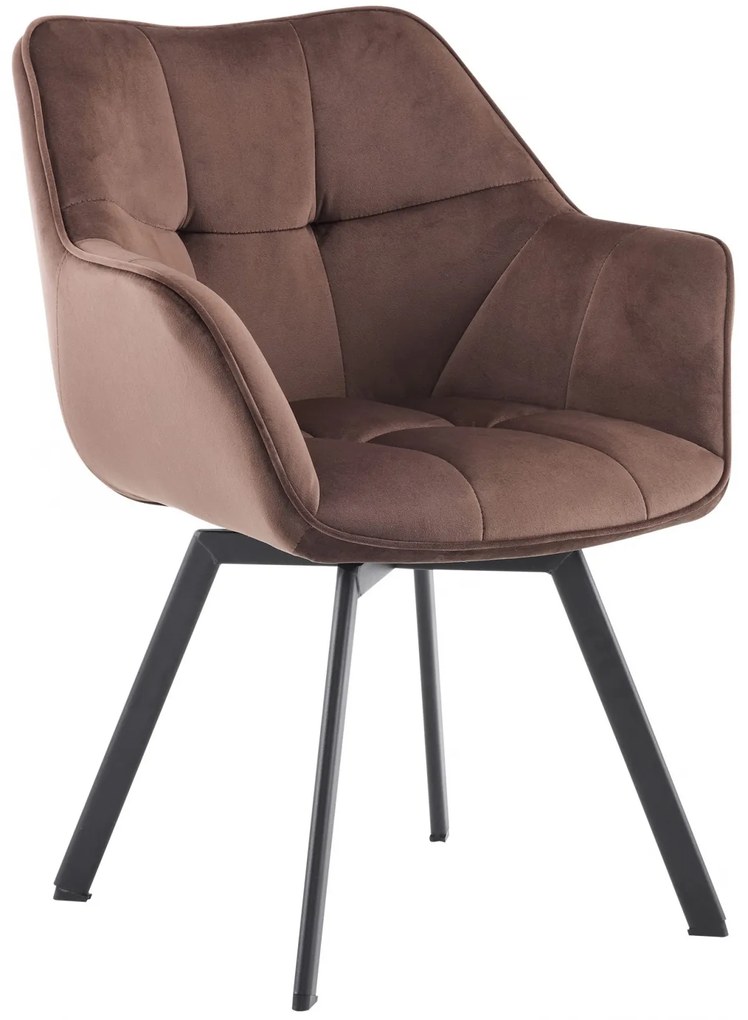 Jedálenská stolička Jordi zamat - hnedá