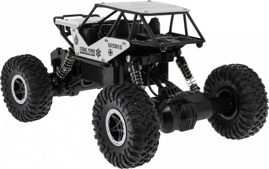 Ramiz Crawler Monster pre deti 6+ Strieborný model na diaľkové ovládanie 1:18 Extrémna jazda