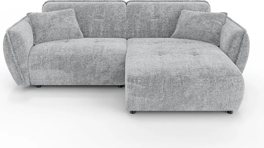 Svetlosivá ženilková rohová pohovka (pravý roh/s leňoškou) Nelia – Ropez