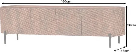 TV-skrinka 47584 Adlon 160cm Drevo Mango Hnedé - Komfort-nábytok