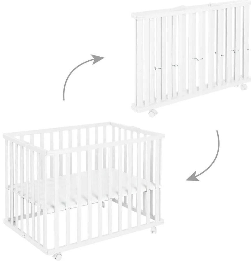 Biela detská ohrádka 100x75 cm – Roba