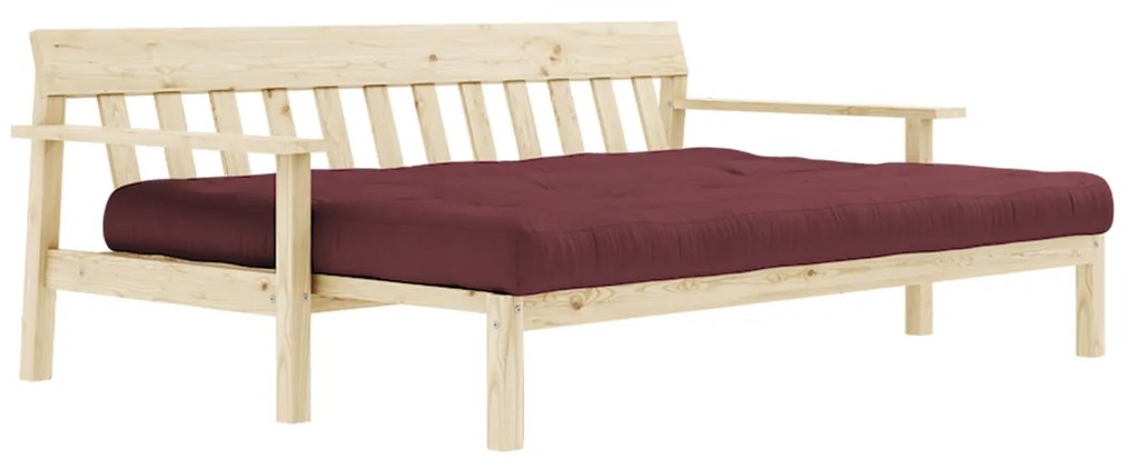 Variabilná pohovka Unwind Clear/Bordeaux 76 x 218 x 92 cm