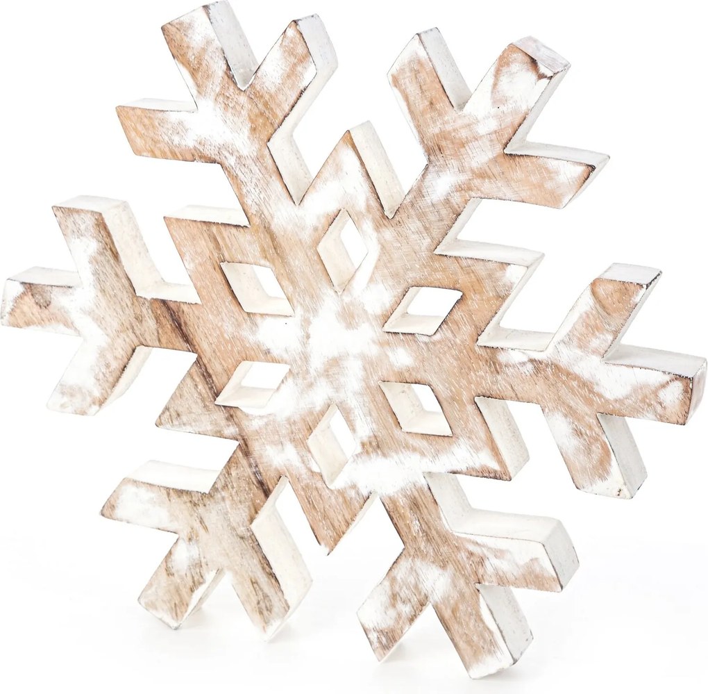 VIANOČNÁ SOŠKA WOOD AND SNOWFLAKE SADA 2KS 32X4X27 CM VIACFAREBNÁ