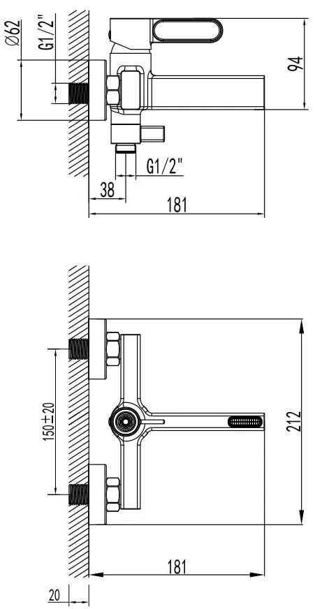 F-Design Zaffiro, vaňová batéria bez sprchovej sady, čierna matná-ružové zlato, FD1-ZFR-1-25