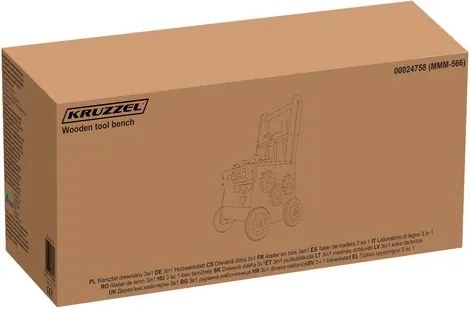 KRUZZEL Detská drevená dielňa 3v1 - Kruzzel