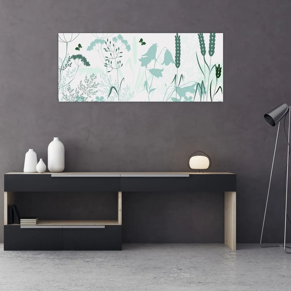 Obraz - Lúka vektor (120x50 cm)