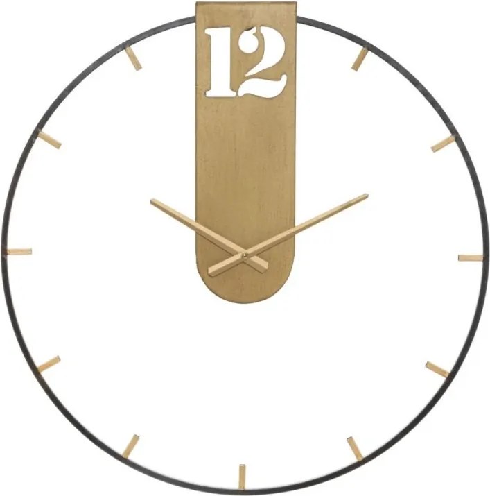 Kovové nástenné hodiny Goldy 60 cm čierne/zlaté
