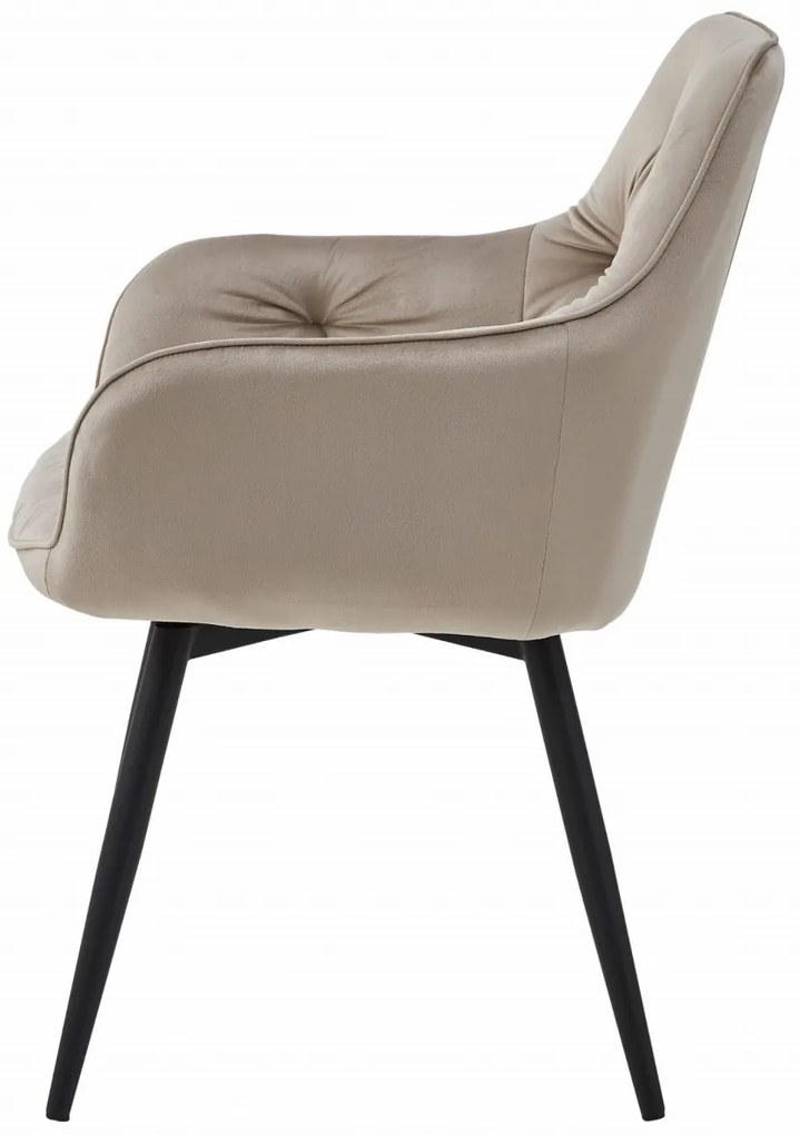 Otočné jedálenské kreslo JORK360 VELVET, béžové