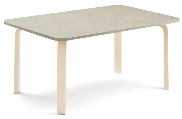 Stôl ELTON, 1200x600x530 mm, linoleum - šedá, breza