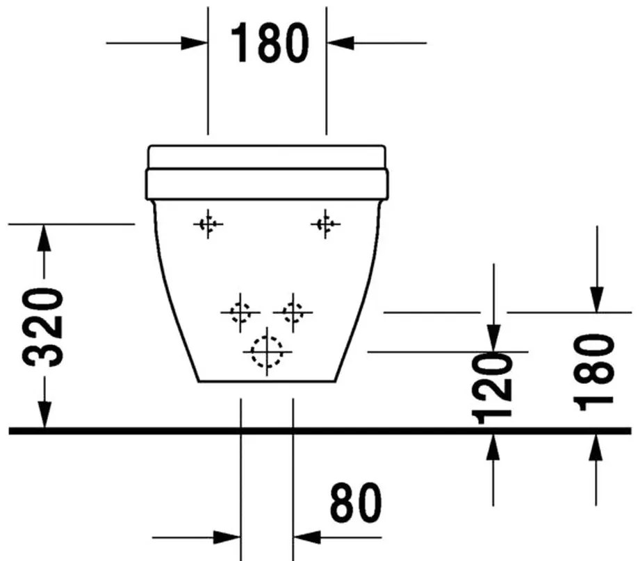 Duravit Starck 3 - Závesný bidet Compact, 1 otvor pre armatúru prepichnutý, 360 x 475 mm, biely 2231150000