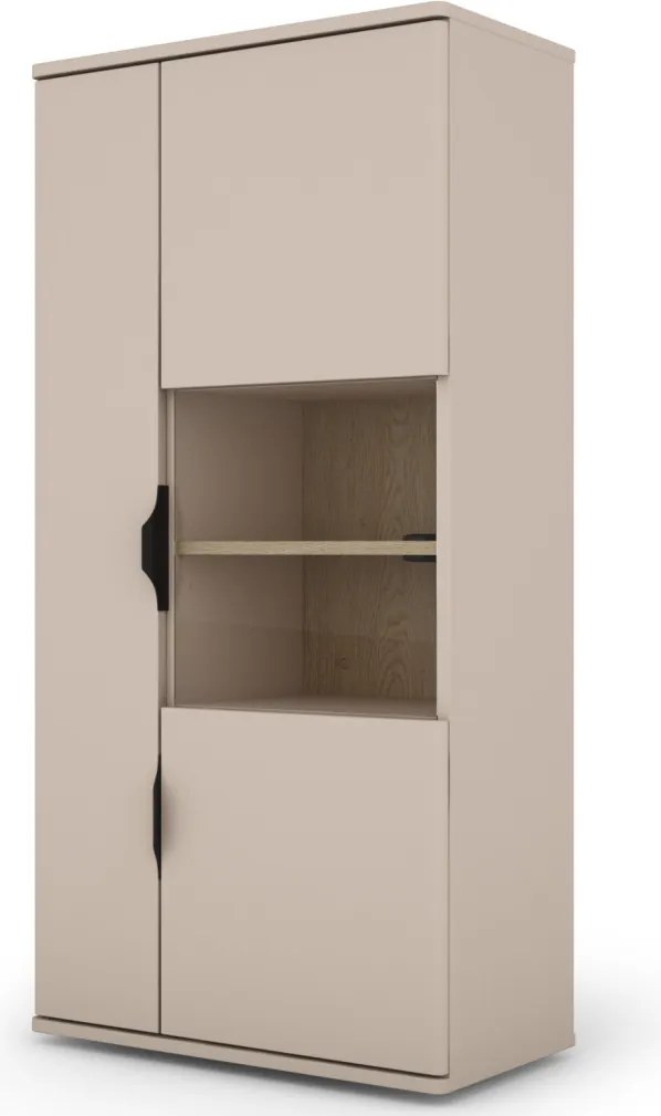 Závesná vitrína Avola, béžová kašmír/dub cremona