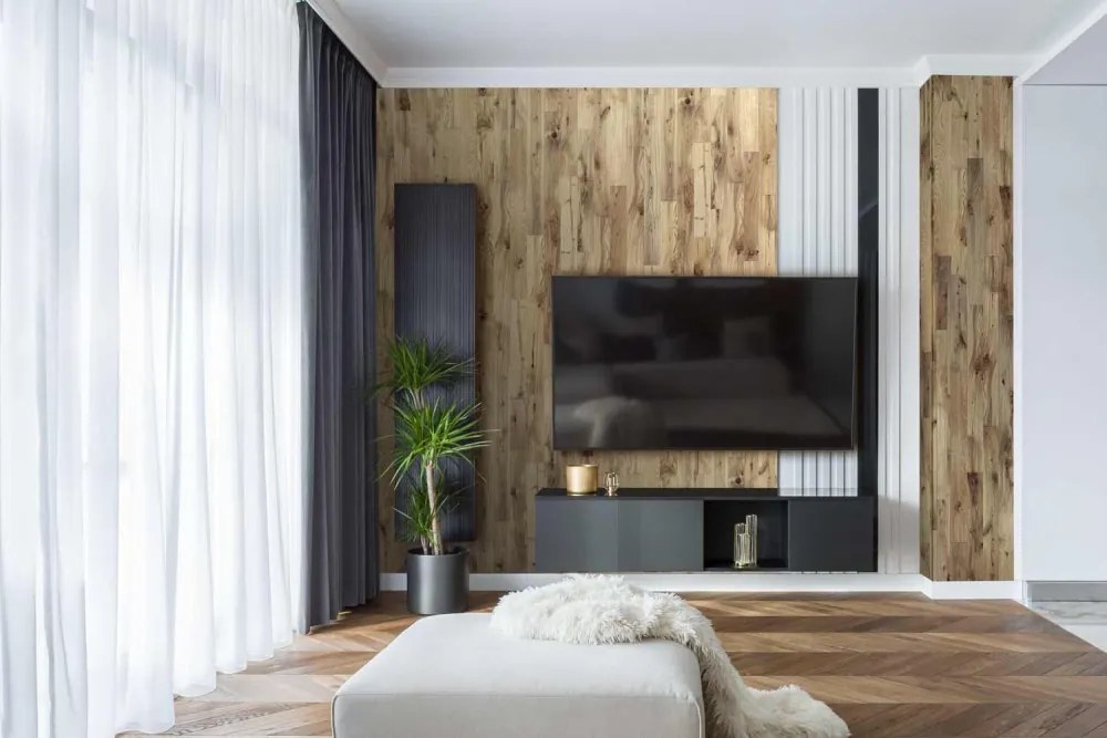 DUB RUSTIKÁLNY 1000 (1000 x 100 mm) - velkoformátový drevený obklad 3D Brúsený - olejovaný