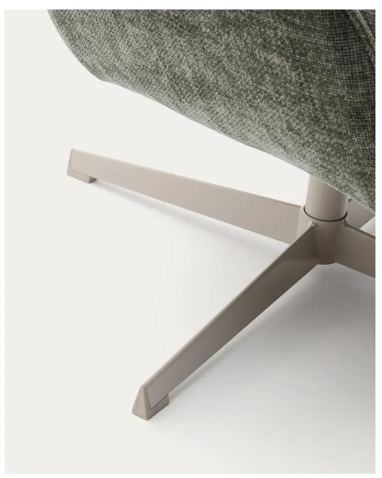 Otočné ženilkové kreslo sivozelené Teryl – Kave Home