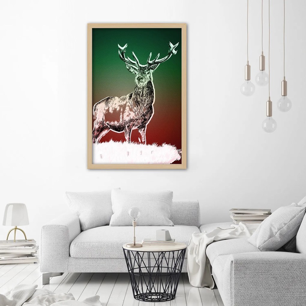 Gario Plagát Abstrakt jeleňa Farba rámu: Čierna, Rozmery: 20 x 30 cm