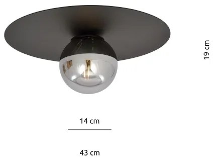 Stropné svietidlo SOLAR 1xE14/10W/230V čierna/šedá