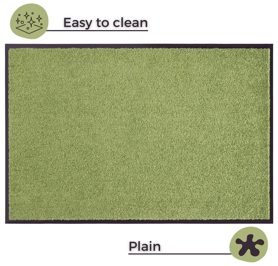 Zelená rohožka Hansa Home Wash & Clean, 39 x 58 cm