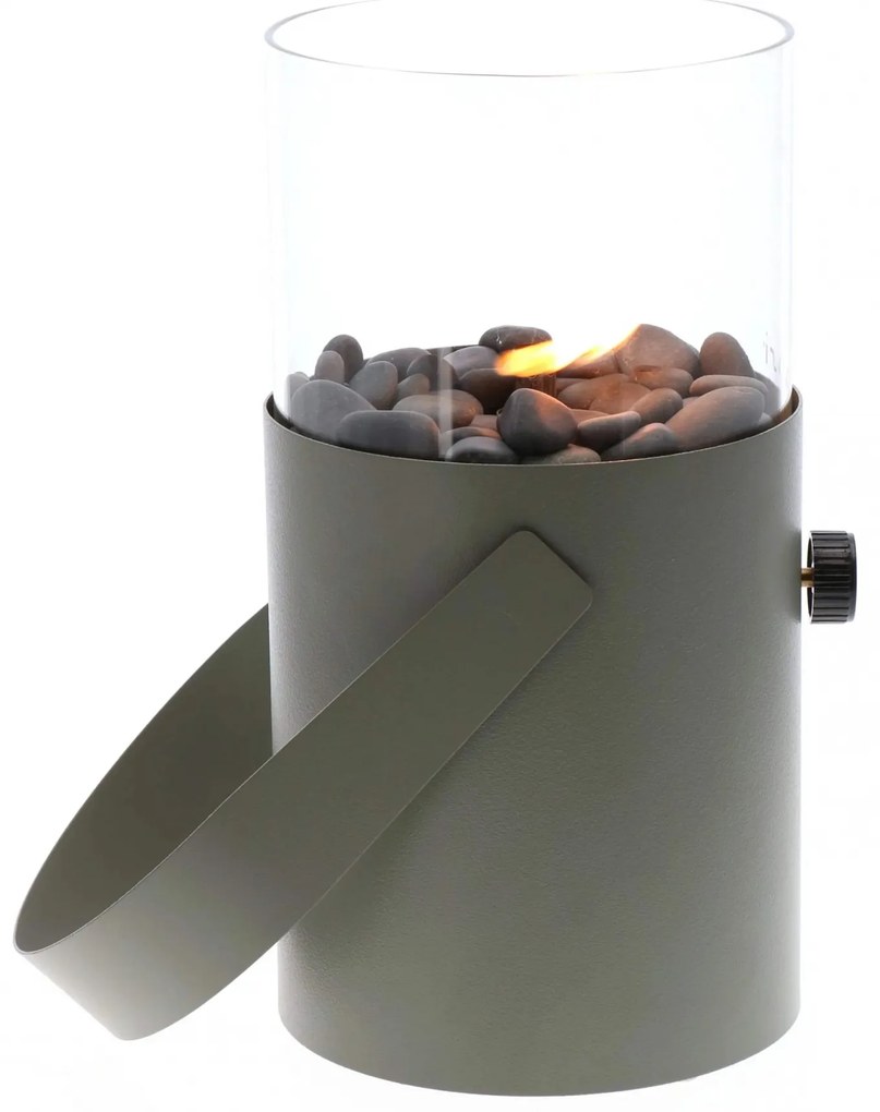 Plynový lampáš COSI Cosiscoop Original, kov olivový ~ Ø16 x výška 30 cm