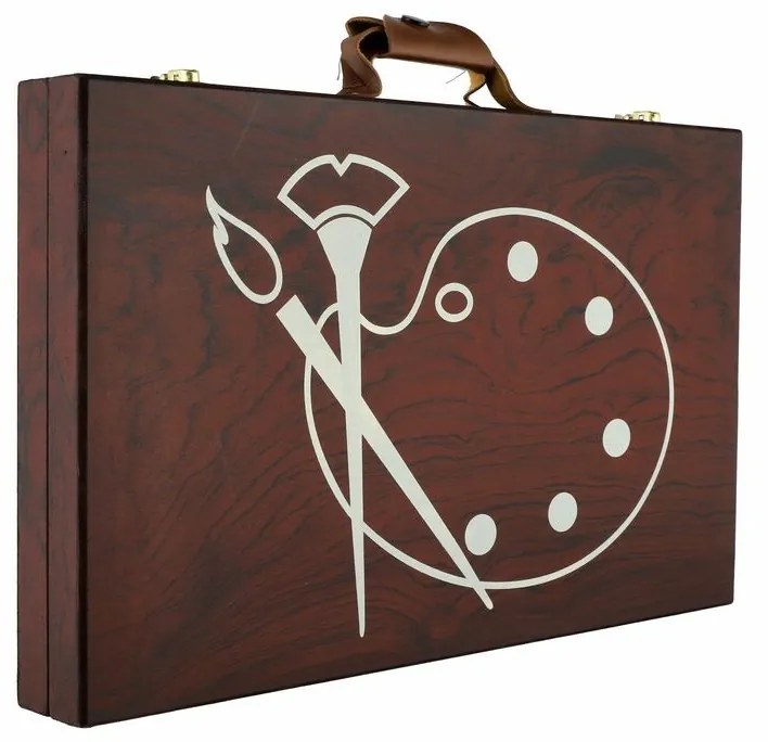 Sada na maľovanie - Art box kreatívna sada 79ks v drevenom kufríku vo fólii 37x23x5cm