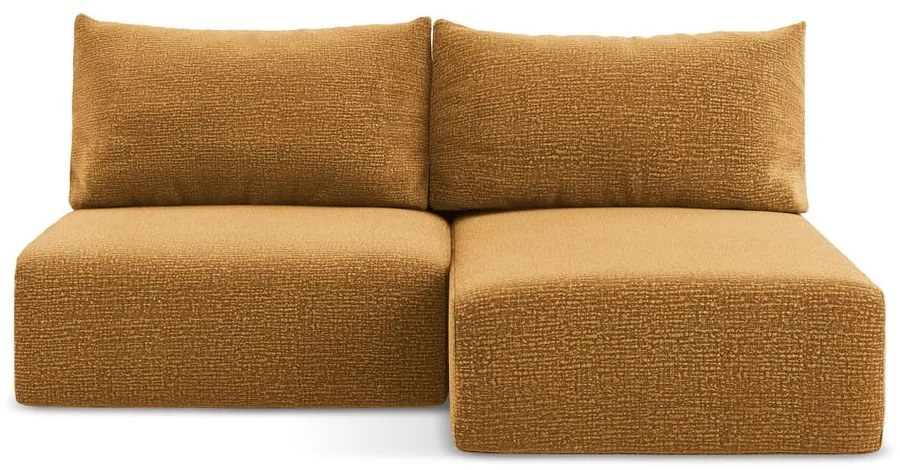 Oranžová rozkladacia/s úložným priestorom rohová pohovka (pravý roh) Kalena – Makamii