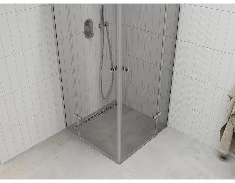 Mexen Roma Duo, sprchovací kút 80 (dvere) x 80 (dvere) cm, 6mm číre sklo, chrómový profil, 854-080-080-02-00