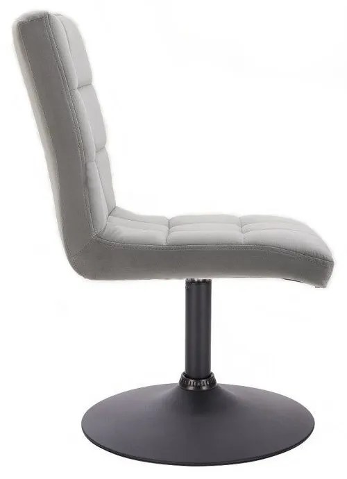 LuxuryForm DESIGN Stolička TOLEDO VELUR na čiernom tanieri - svetlo šedá
