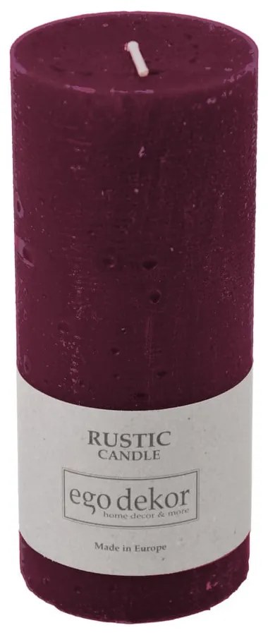 Vínovočervená sviečka Rustic candles by Ego dekor Rust, doba horenia 58 h