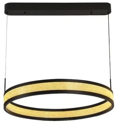 LED Stmievateľný luster na lanku LED/45W/230V čierna + diaľkové ovládanie