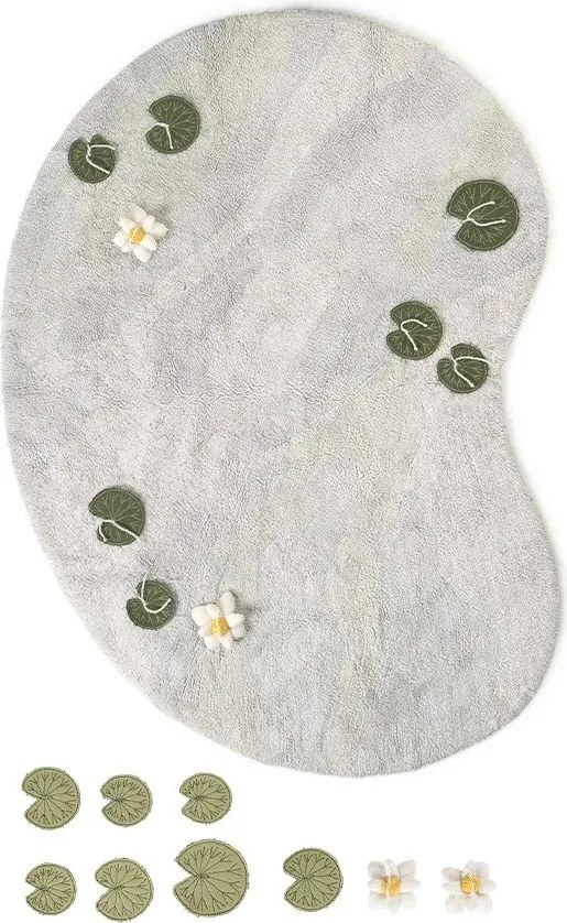 Svetlosivý bavlnený detský hrací koberec 130x170 cm Swan Lake – Lorena Canals