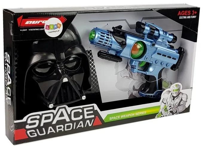 LEAN TOYS Vesmírna laserová pištoľ  s maskou modro-čierna