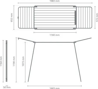 Matne čierny sušiak na bielizeň 22 m HangOn Too – Brabantia