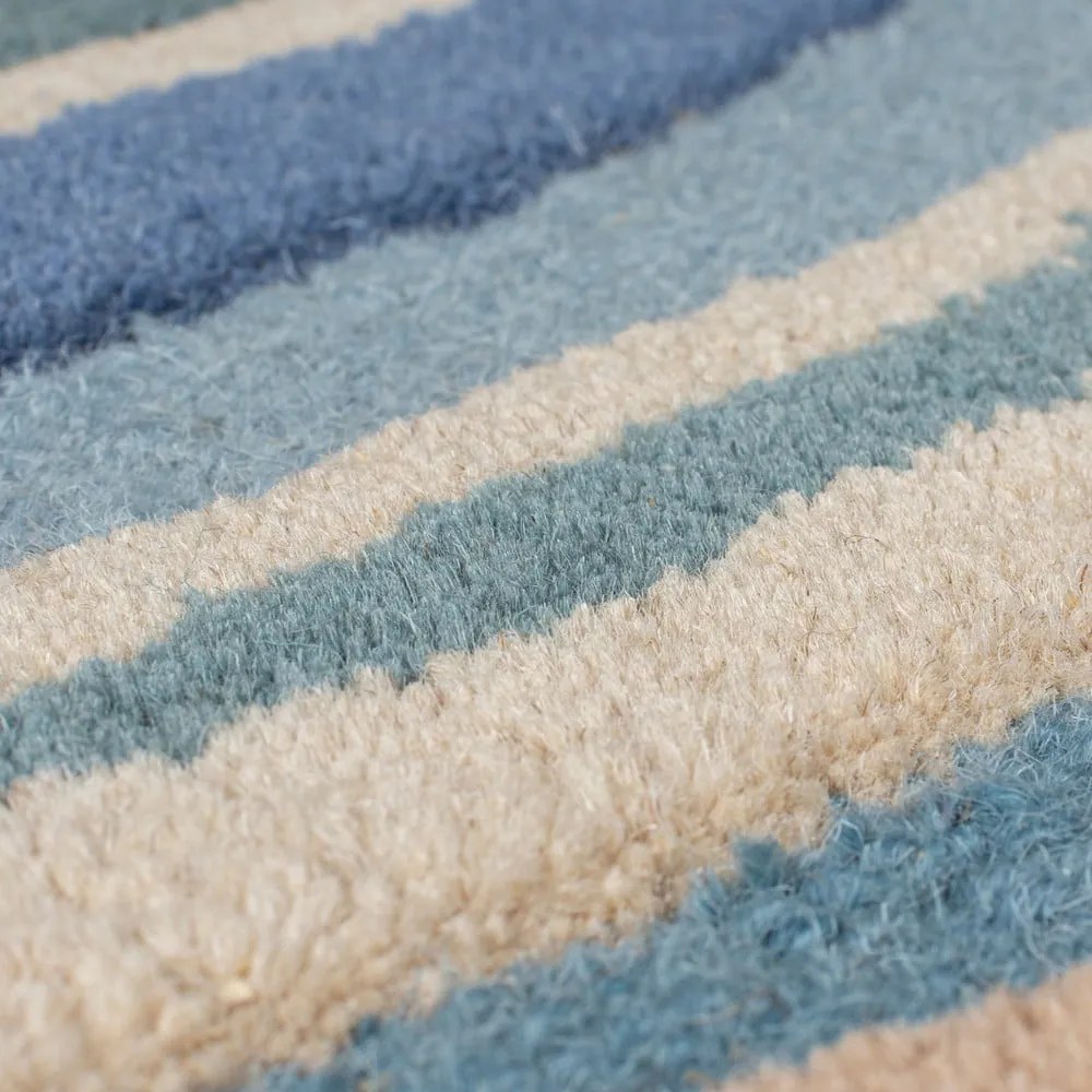 Modrý ručne tkaný vlnený koberec 160x230 cm Abstract Flow – Flair Rugs