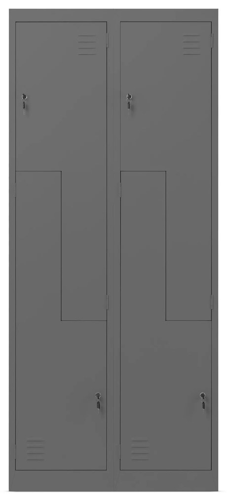 Kovová skriňa typu "L" JULIA, 800 x 1850 x 450 mm, antracitová