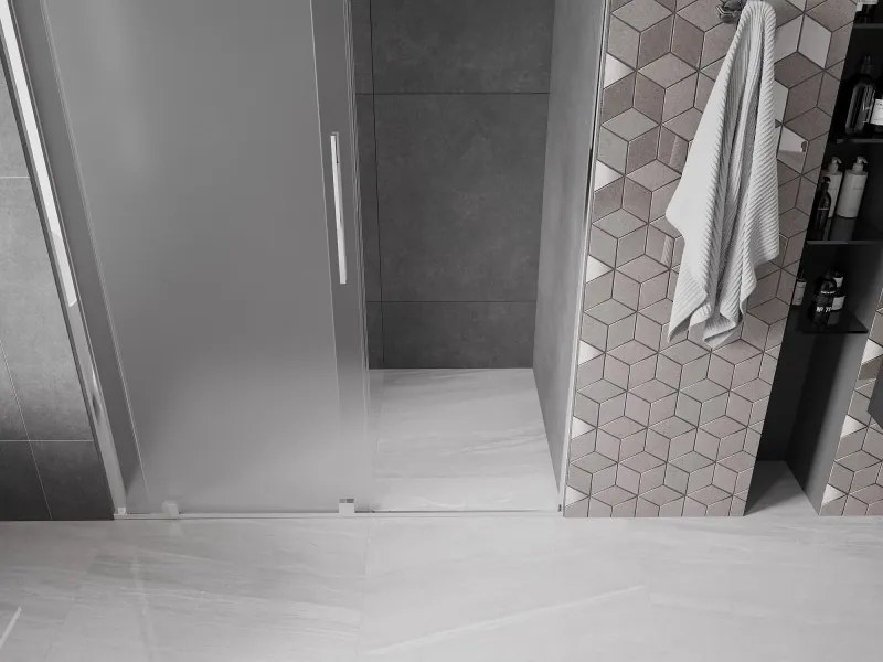 Mexen Velar, posuvné sprchové dvere do otvoru 150 cm, 8mm sklo námraza, chrómová, 871-150-000-31-01